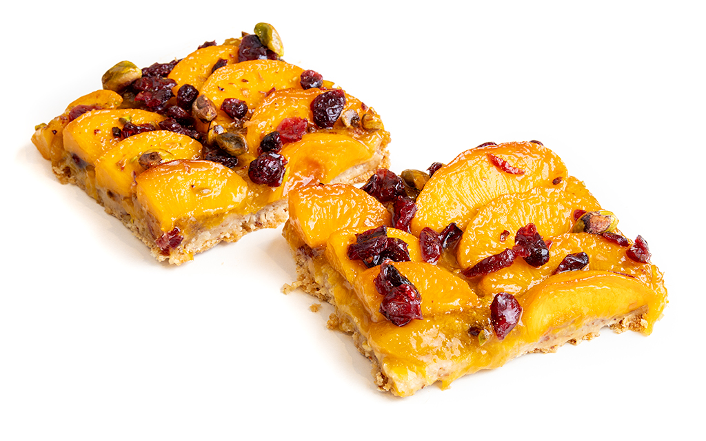 Neu: Pfirsich-Mangoschnitte vegan